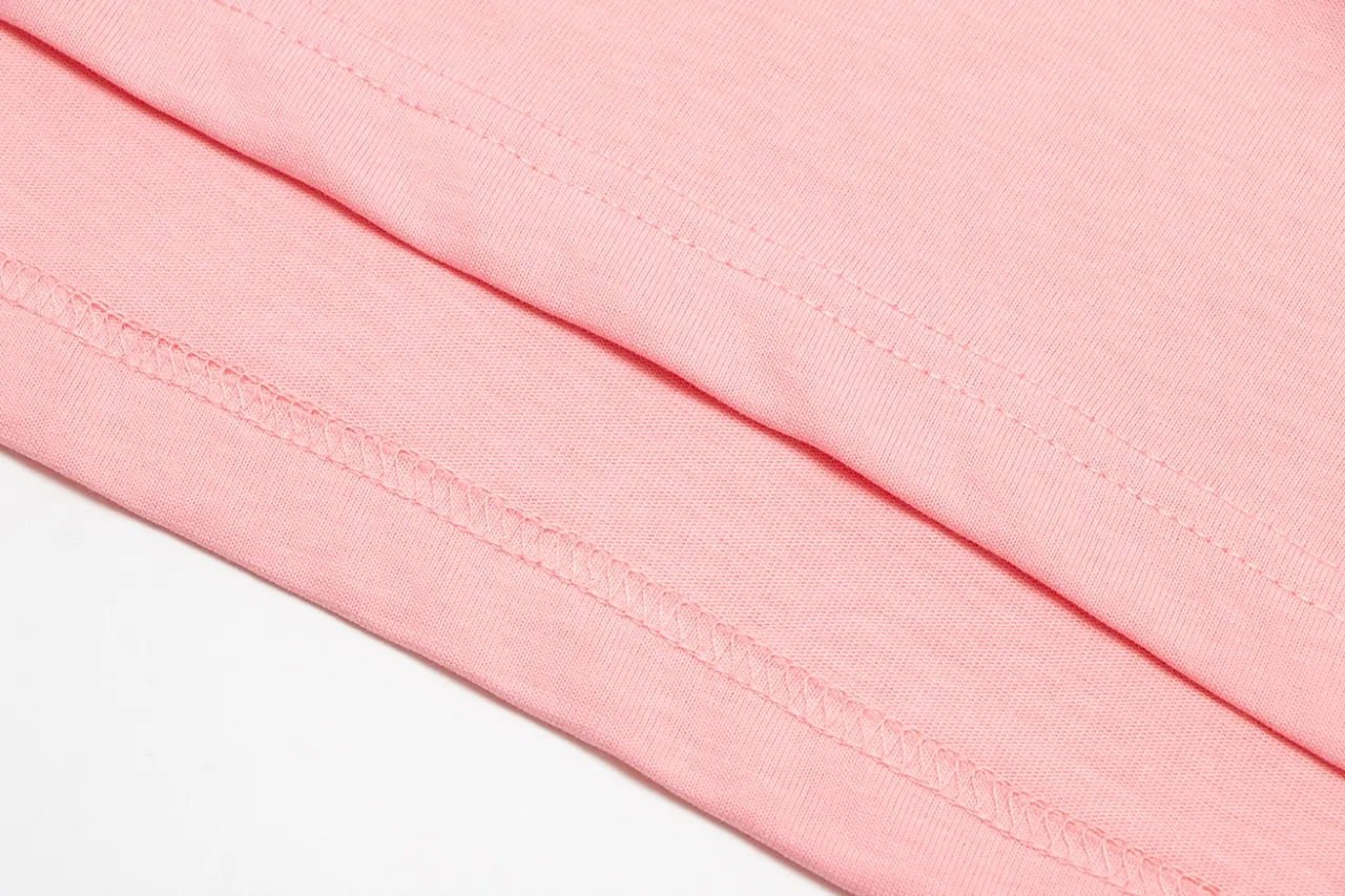 P140 Chrome Hearts Sanskrit Horseshoe Cross Print Cherry Blossom Pink Short Sleeves Size: SMLXL Color: Pink